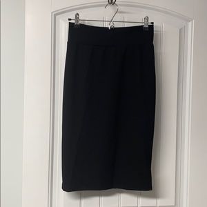 Black Tummy Tuck Pencil Skirt, S